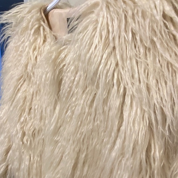 Dynamite Shaggy Faux Fur Jacket Cream Glam Layer - Picture 6 of 8